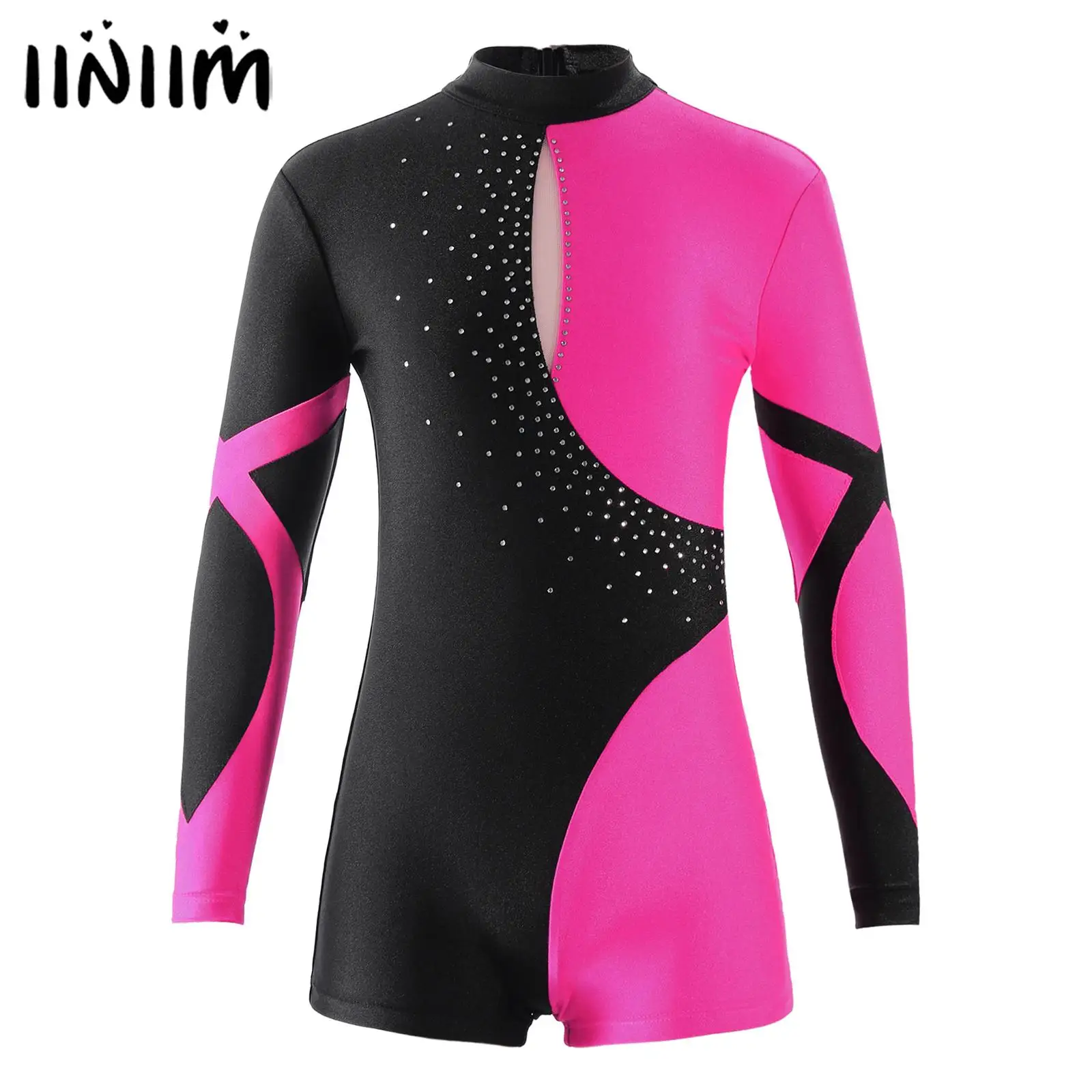 

Женское боди с длинным рукавом и воротником-стойкой