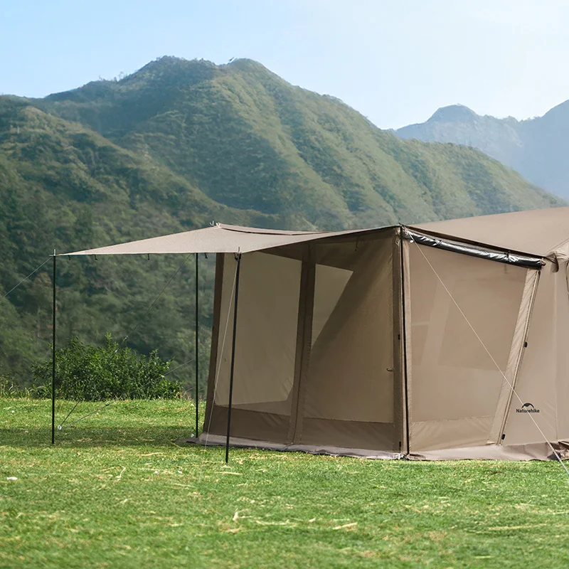 Фото Палатка Naturehike Village 6.0 Deluxe 2.0 автоматическая, 3-4 местная, с одной комнатой и тамбуром, для семейного кемпинга, водонепроницаемая, для активного отдыха №2