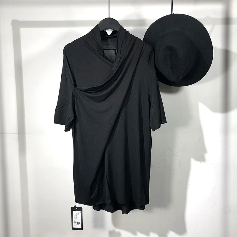 

Футболка мужская оверсайз, однотонная черная рубашка в стиле хип-хоп, уличная одежда в японском стиле, лето