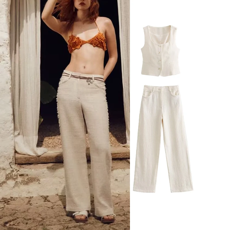 

Комплект из двух предметов для женщин, жилет и длинные брюки