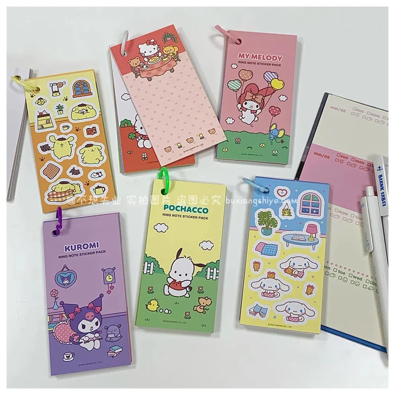 

Sanrioed Cartoon Anime Creative Sticker Book Kawaii My Melody Cinnamoroll Hellokittys Pattern DIY Handbook Stickers Kids Gift