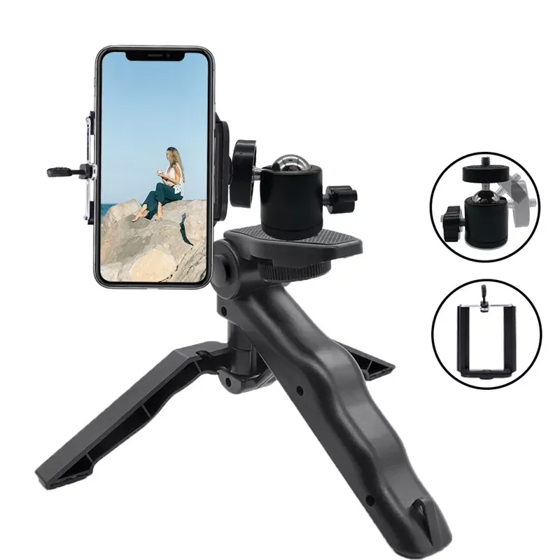 

2021 Roreta Mini Portable Tripod Phone Camera Tripod Foldable with 1/4" Mounting Screw For GoPro hero For DSLR/Mirrorless