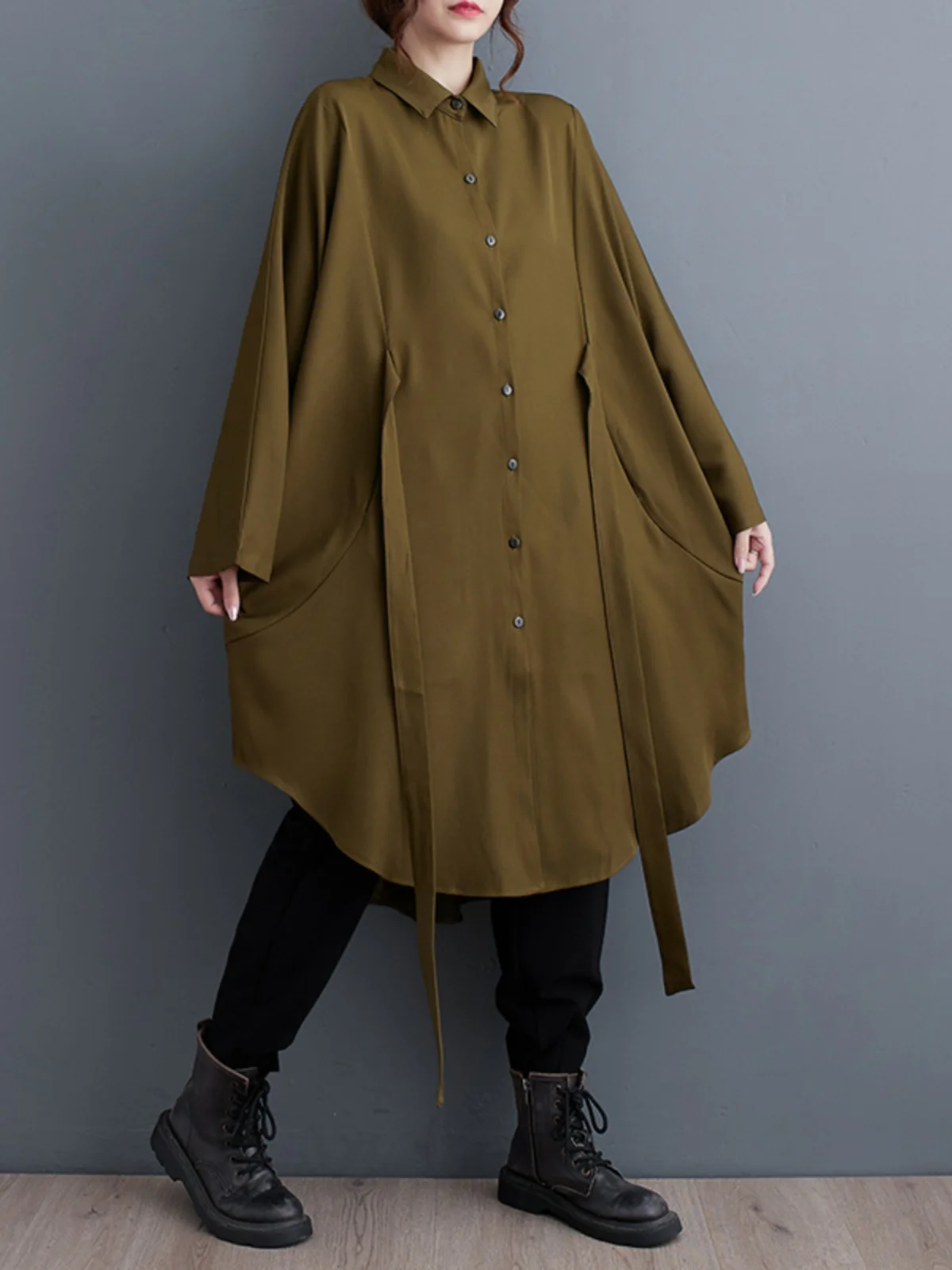 

Женское платье-рубашка SuperAen, корейский дизайн, высокое качество, новинка 2023, Осеннее свободное стильное платье