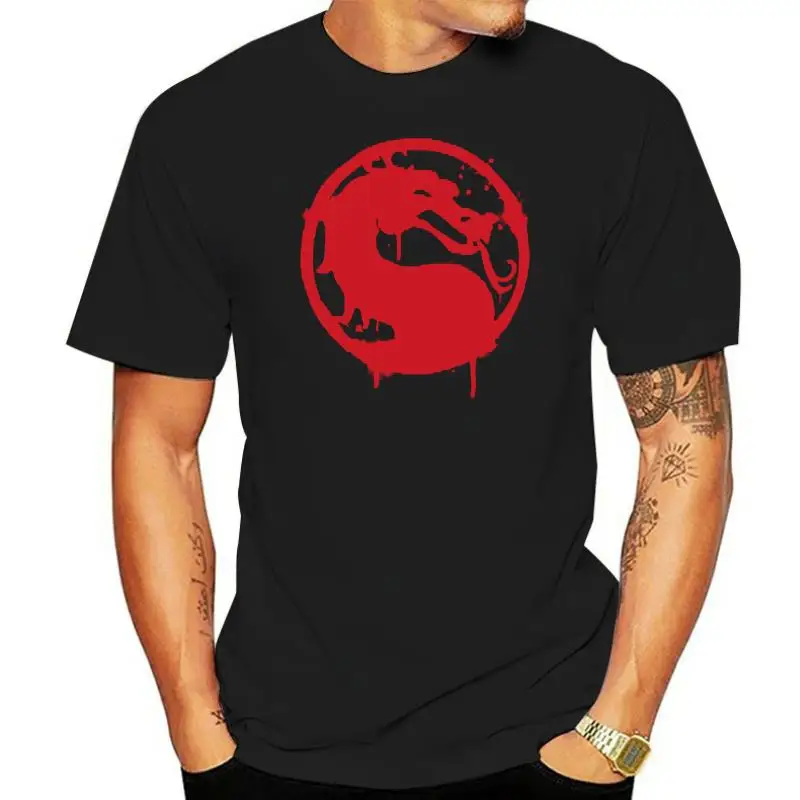 

Мужская футболка с коротким рукавом, женская футболка с логотипом Mortal Kombat Splatter grafэмблема Mortal Kombat 11