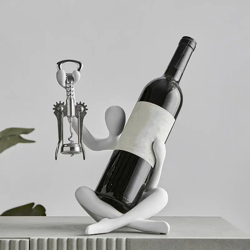 Держатель для бутылки вина Декоративная смола с открывалкой бутылок Вешалка