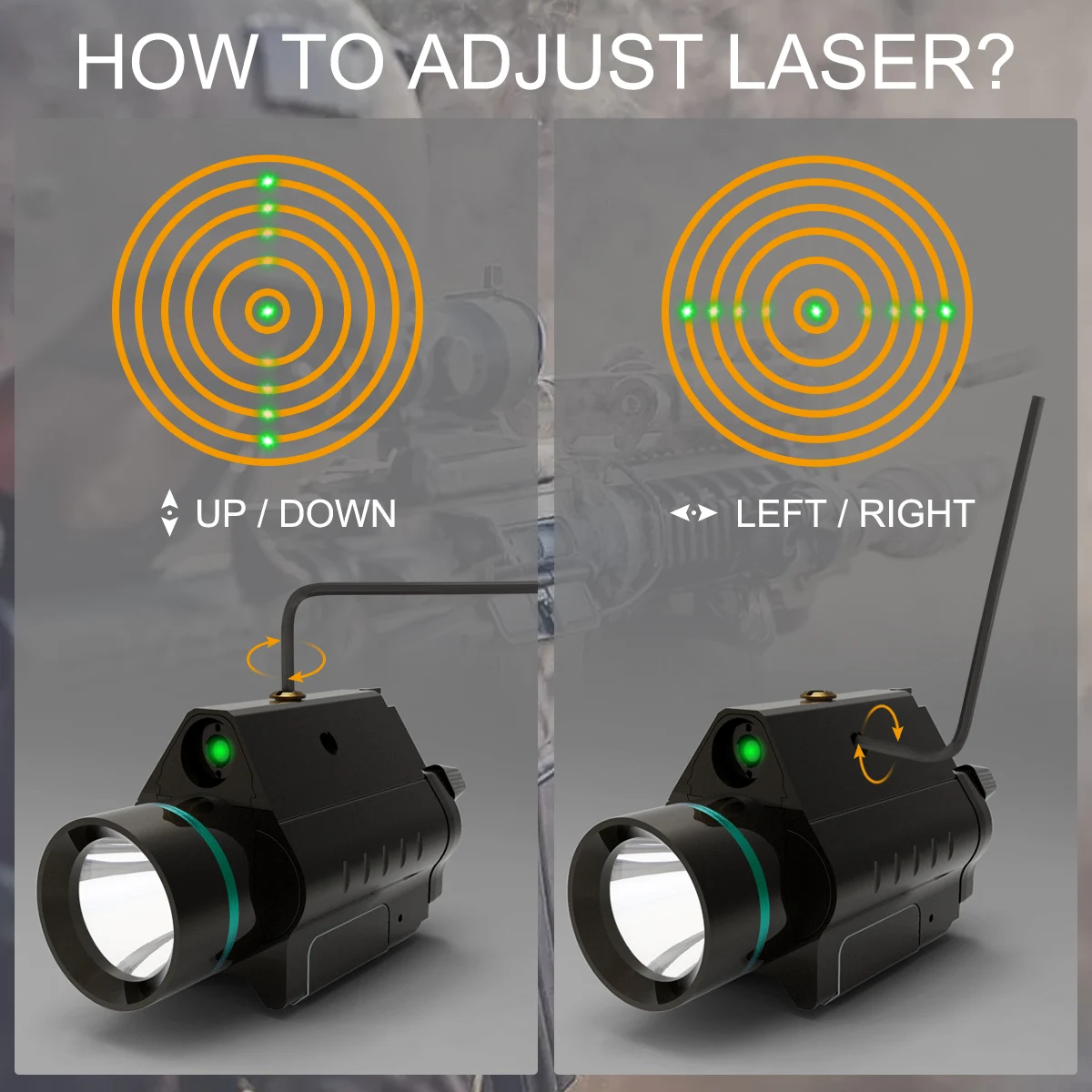 Светильник для Пикатинни SecurityIng 300 люмен зеленый лазер прицел пистолета