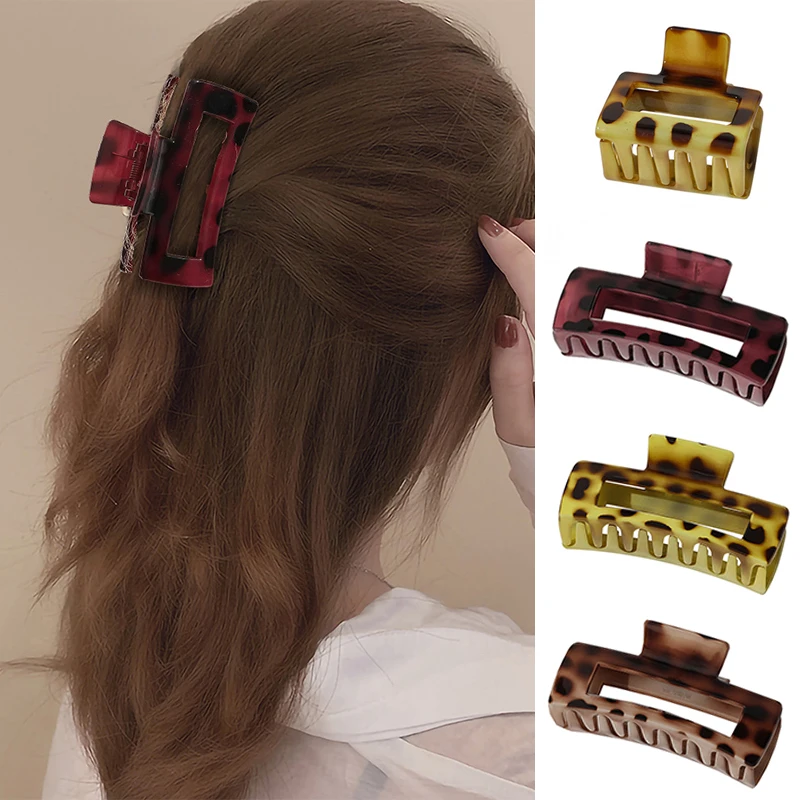 

Ladies Hair Accessories Leopard-print Hair Clip Vintage Spray Paint Hair Clip Geometric Popular Different Colors Are Available