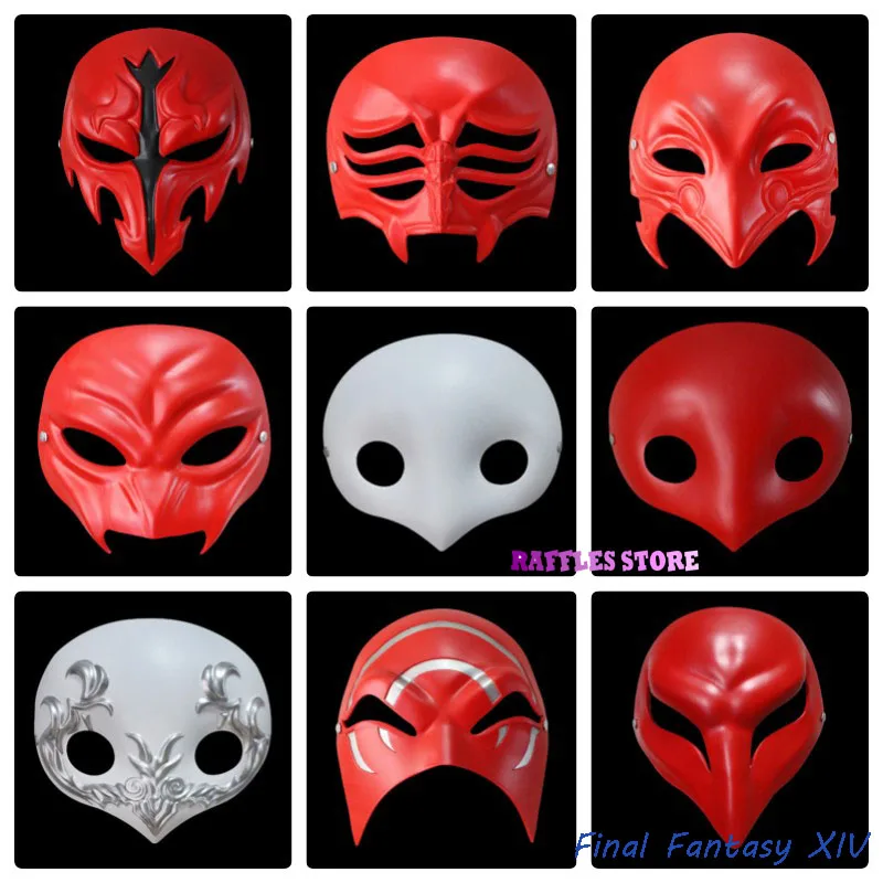 

Final Fantasy XIV Ascian Emet Selch Venat Cosplay Prop White Red Game Halloween FFXIV Party Mask Mitron Venat Ancient Lahabrea