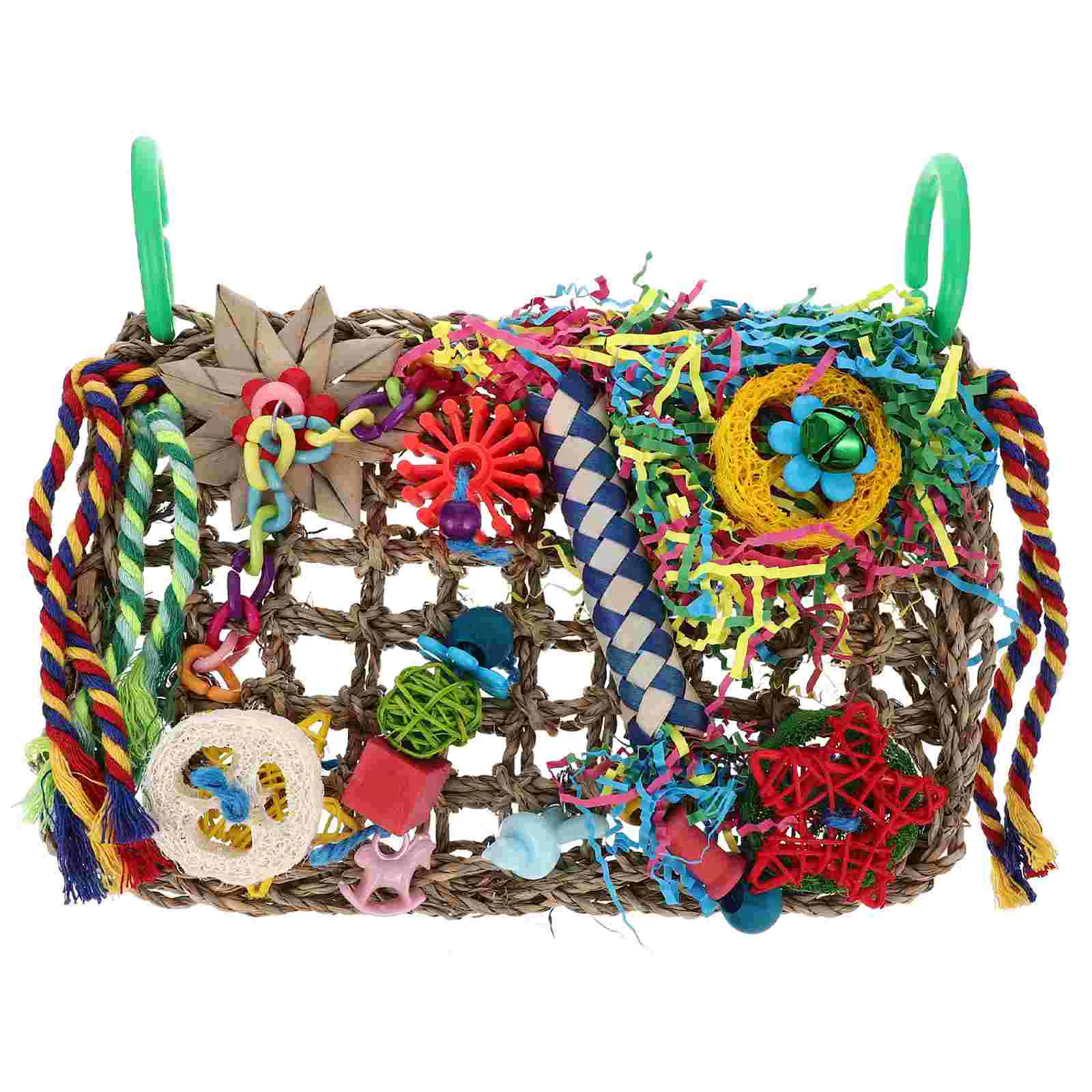 

Bird Parrot Toyscage Chewing Chew Foraging Hanging Block Bites Shredder Teeth Grinding Swing Teething Plaything Mat Playing