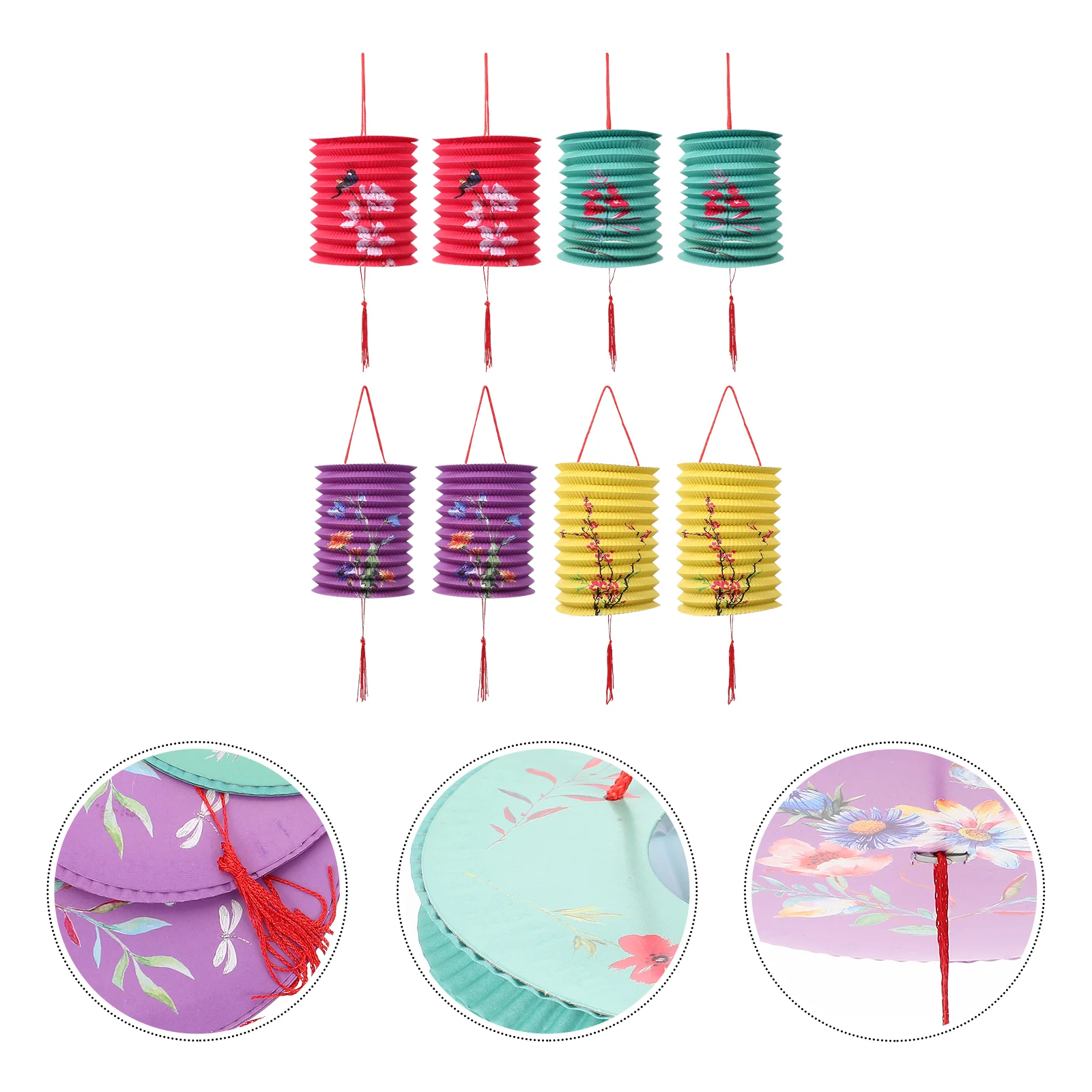 

8 Pcs Paper Lantern Props Round Lamp Shade Light Pendants Restaurant Bar Lanterns Decorative Folding Baby Yellow Outdoor