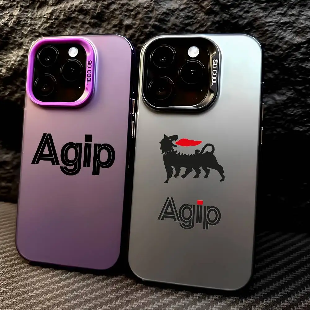 Фото Крутой чехол для телефона с логотипом A-Agip для iPhone 16, 15, 14, 13, 12, 17 Pro Max, специальное металлическое серебряное крепление с гальваническим покрытием для мобильного устройства №1