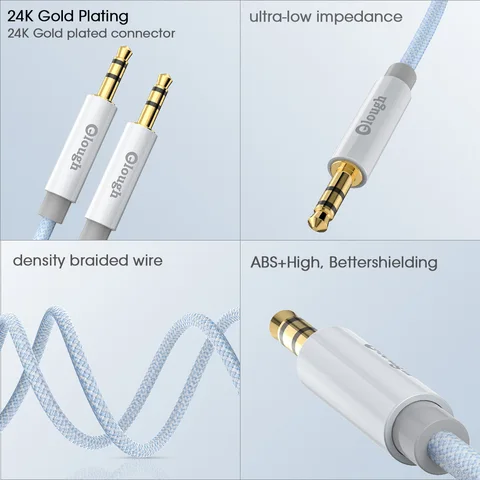 Кабель AUX Elough, аудиокабель 3,5 мм, штекер 3,5 мм для колонок, провод для наушников JBL, для автомобиля Xiao Redmi10 Samsung, шнур Aux, штекер