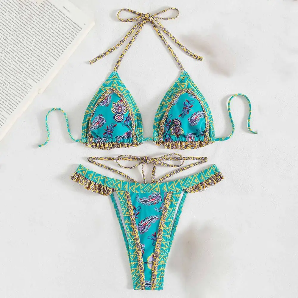 2 шт./компл. женский купальник 2022 комплект бикини в богемном стиле бюстгальтеры с