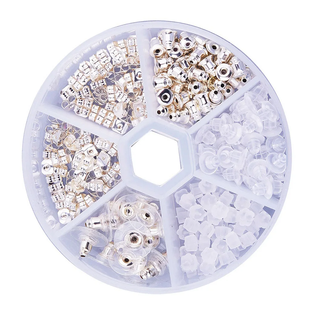 

260pcs Earring Backs Replacements Set Hypoallergenic Jewelry Making Ear Studs Stoppers Clutch Earring Backs