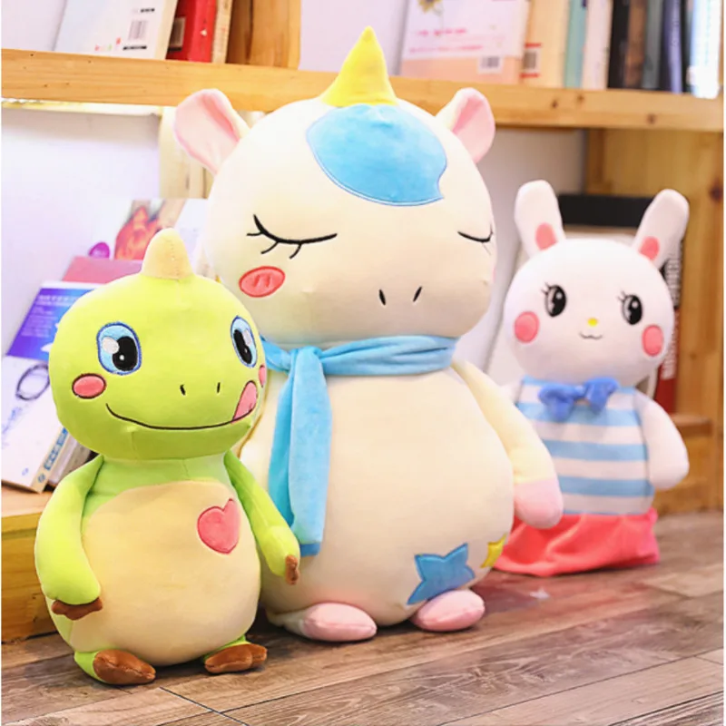 

New 40/60/80cm Cartoon Unicorn Dinosaur Pig Rabbit Plush Toy Soft Animal Stuffed Pillow Cushion Bed Sofa Decor Kids Kawaii Gift