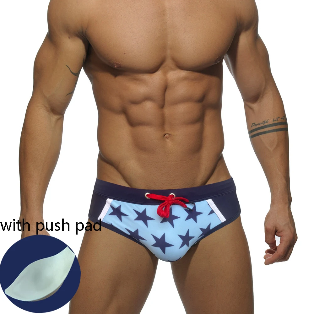 

New Men's Swimming Trunks Fashion Sexy European And American Sports Triangle Swimming Trunks Seaside Beach Quick-Drying Swimsuit