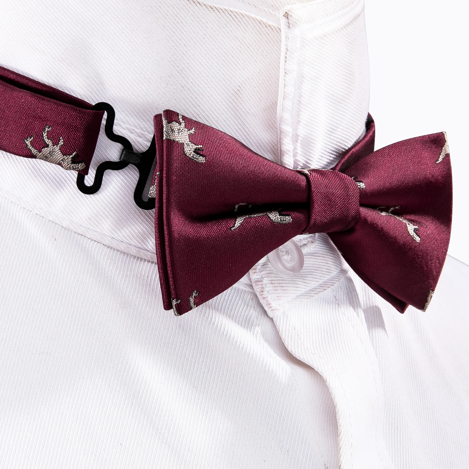 

Burgundy Bowtie Boy Children Set Woven Silk Bow-Tie Handkerchief Cufflinks Pre-Tied Butterfly Tie Barry.Wang Wholesale CH-1206C
