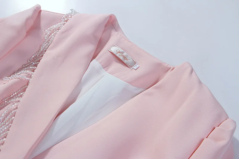 Design Pink Blazers Women Autumn Spring Traf Tassel Bow Sweet Streetwear Femme Elegant Office Ladies Jacket Coat Outwear Female