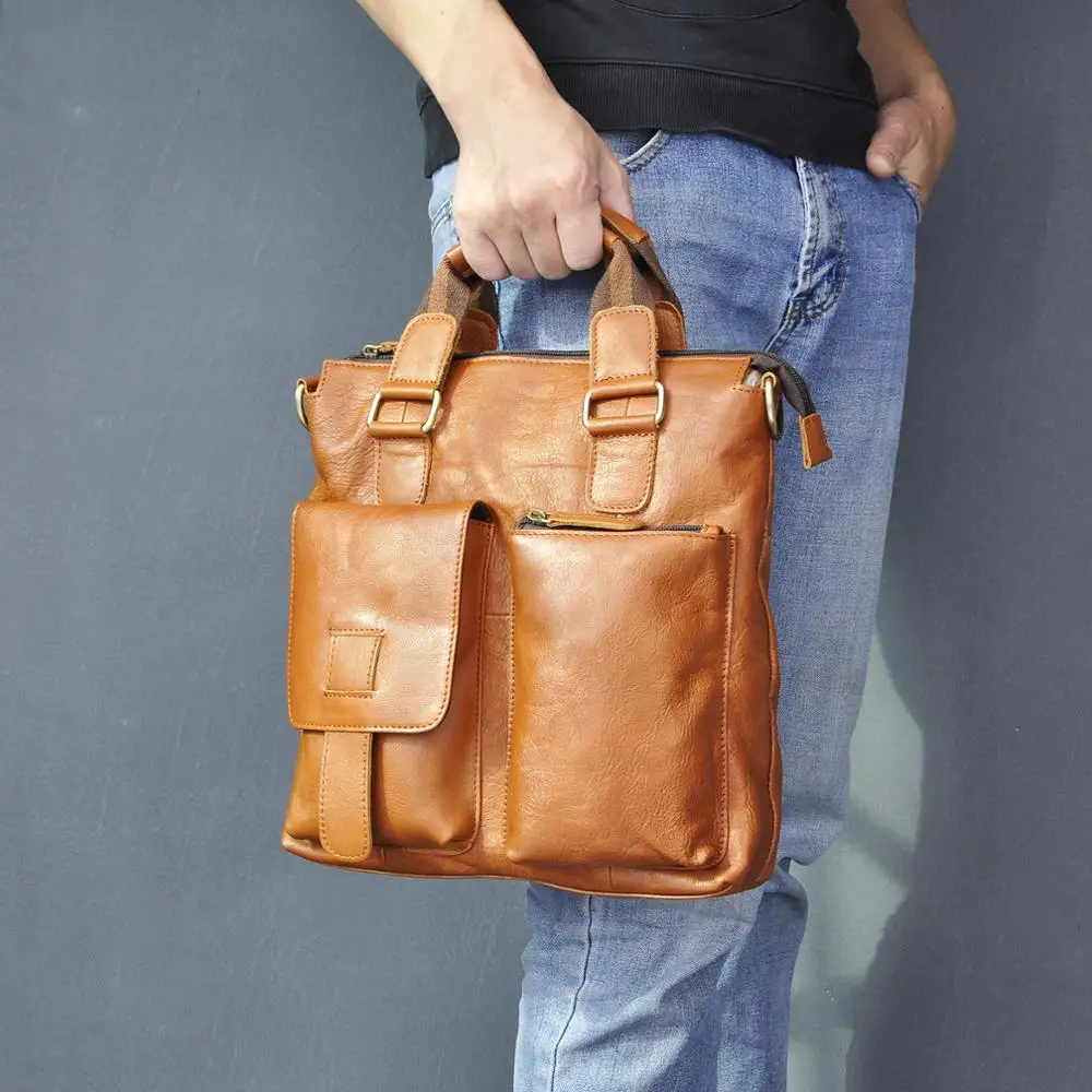 

Men Laptop Casual Portfolio Maletas Messenger Case Bag Briefcase Original Bag Maletin B25 Business Attache Tote Leather 12