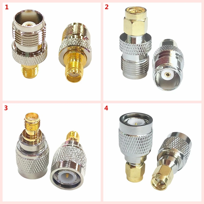 

2Pcs TNC To SMA Male Female Connector RPTNC To RPSMA Male Female Coaxial Test Converter Brass Nickel Plated Copper RF Adapter