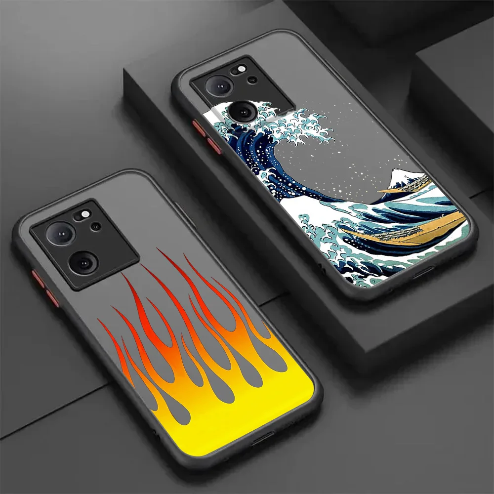 Чехол для телефона Xiaomi Redmi Note 13 Pro 5G 12s 12c 12 12t 12x 11s 11t 11 желтый красный пламя морская