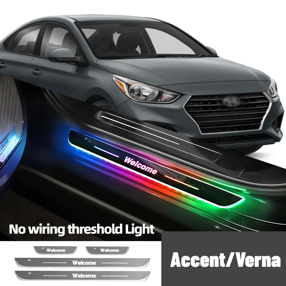 Для Hyundai Accent Verna 2005-2023 2017 2020 автомобильный порог с индивидуальным логотипом