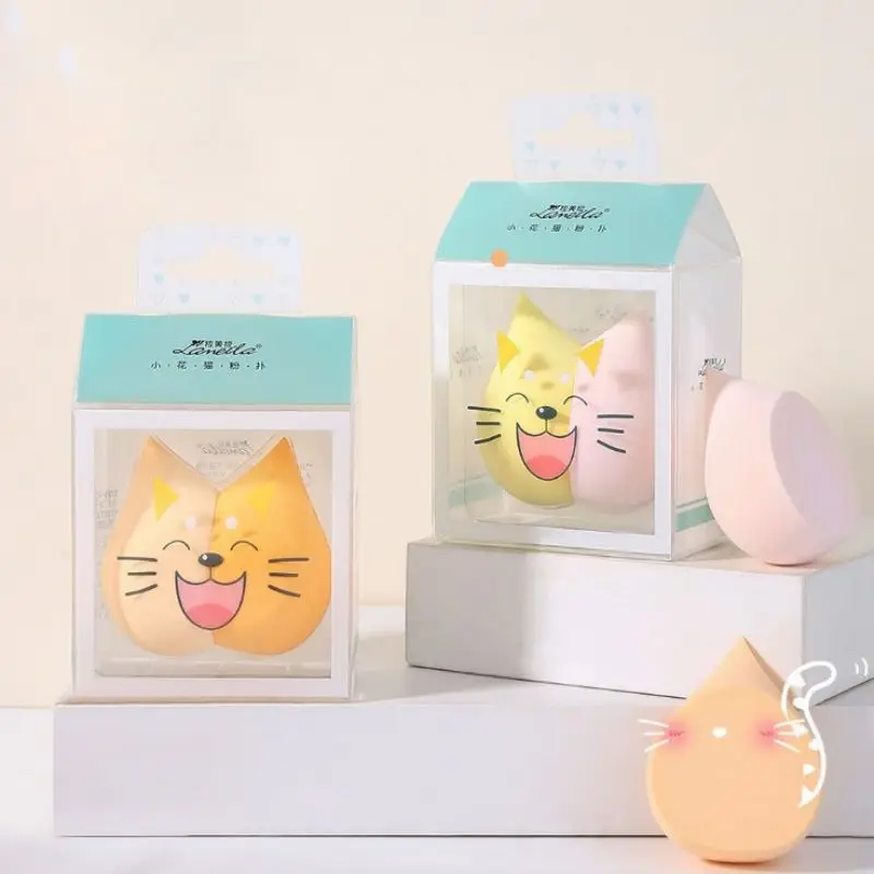 Fashion Makeup Blender Makeup Sponge Foundation Wet and Dry Cartoon Tiger Kitten Smiley Face Powder Puff Beauty Make Up Sponge