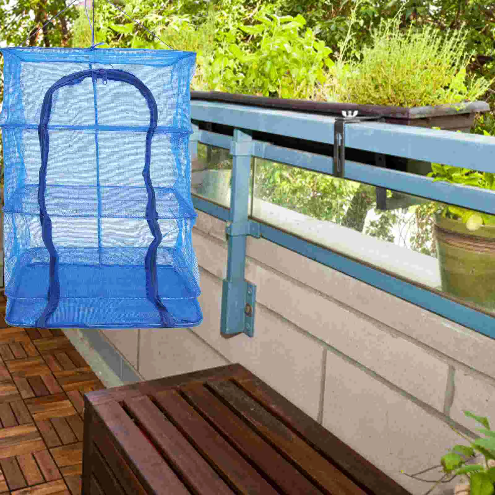

Foldable Drying Mesh Hanging Rack 4 Layer Collapsible Dryer Basket for Clothes T- shirt Sweater Hydroponics Flowers Fruit