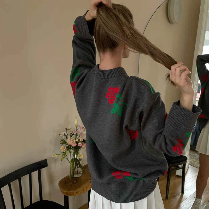 Винтажный цветочный свитер MSCSZ