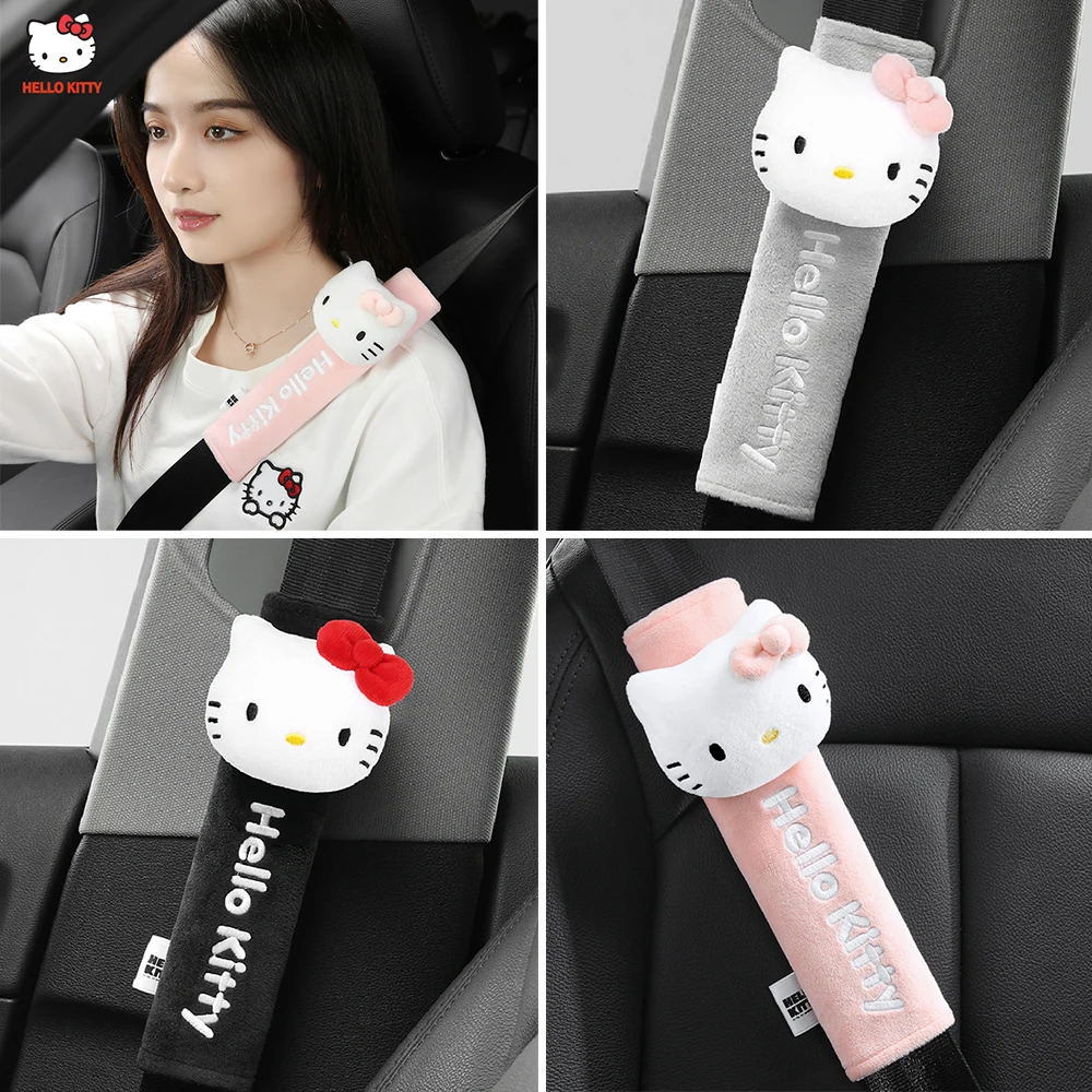 

Милый чехол на автомобильный ремень безопасности Hellokts, чехол на ремень безопасности с аниме-куклой, плюшевый ремень безопасности, наплечна...
