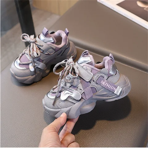 Зимняя детская обувь, кожаная детская спортивная обувь для малышей, модные кроссовки на мягкой подошве для девочек и мальчиков