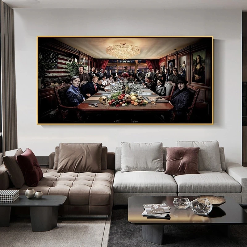 Плакат крестного отца из классического фильма картины на холсте в гангстерском