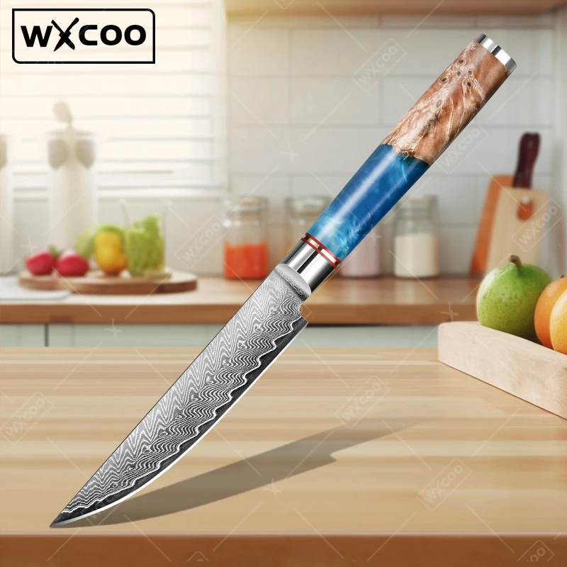 WXCOO Многофункциональный нож шеф-повара Кованые кухонные ножи Дамасская сталь Нож