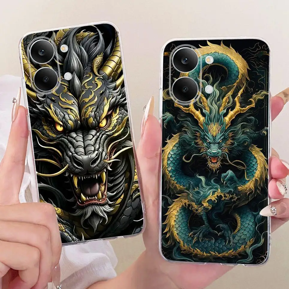 Фото Чехол для телефона Xiaomi Redmi Turbo 5 Max Poco X8 Pro Max PocoX8, милый чехол с рисунком кота и дракона, задняя крышка, мягкий силиконовый чехол №5