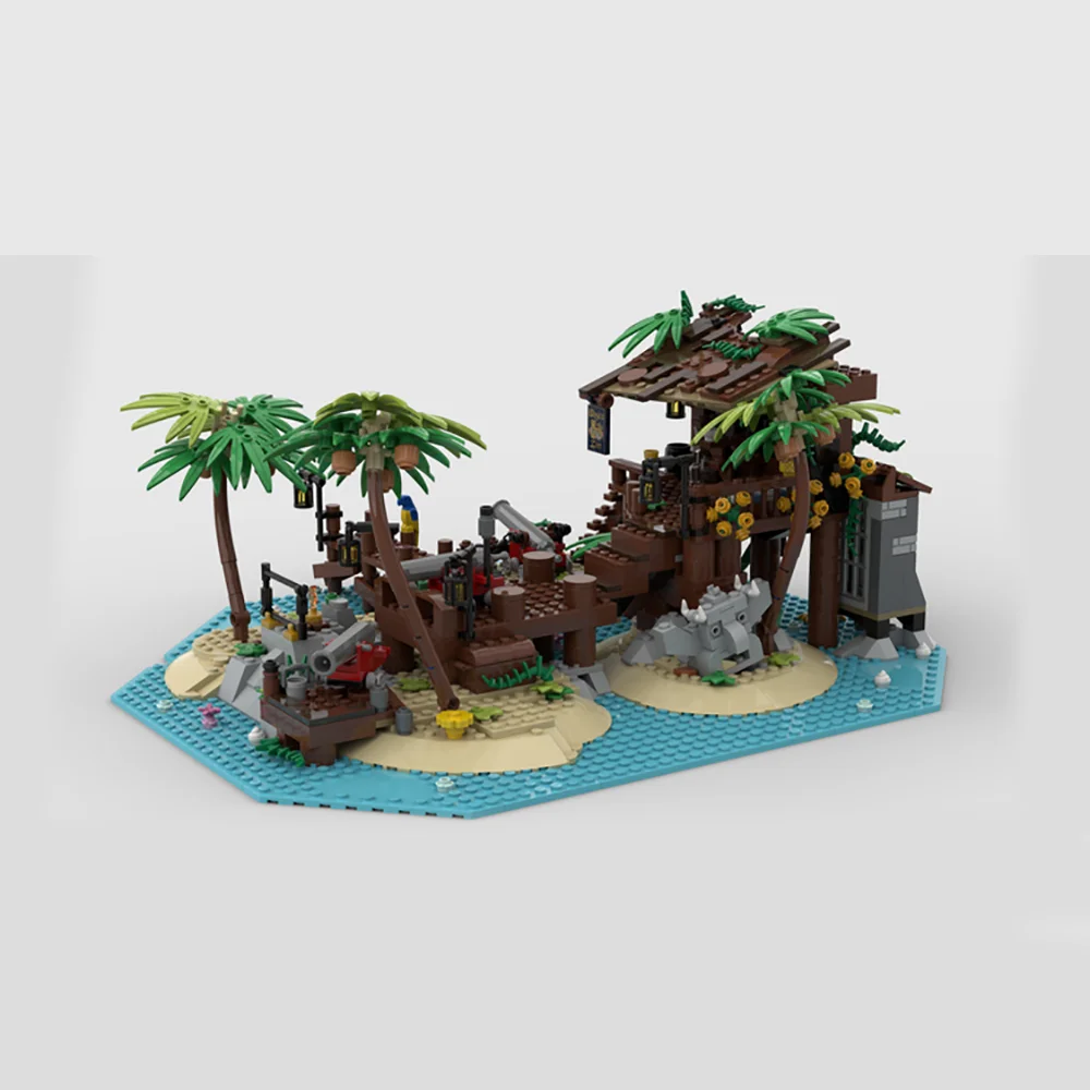 Новая серия пиратов в средневековом стиле MOC остров каюта наездник творческие