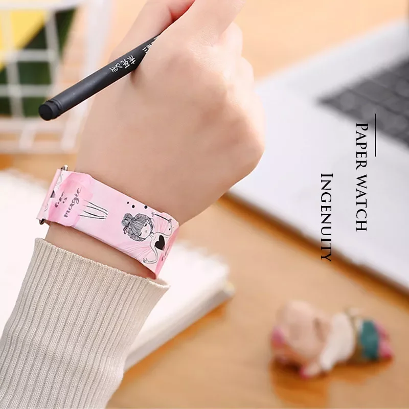 

Часы наручные с бумажным светодиодный мешком, светодиодные часы, многостильные креативные цифровые часы DuPont с бумажным ремешком, спортивны...