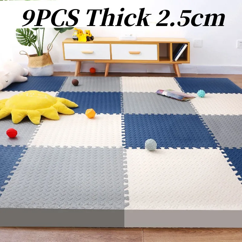 Tatames Floor Mats Play Mats Thick 2.5cm Game Mats 9PCS Tatame Baby Game Mat 30x30cm Foot Mat Puzzle Mat Baby Mat Baby Playmat