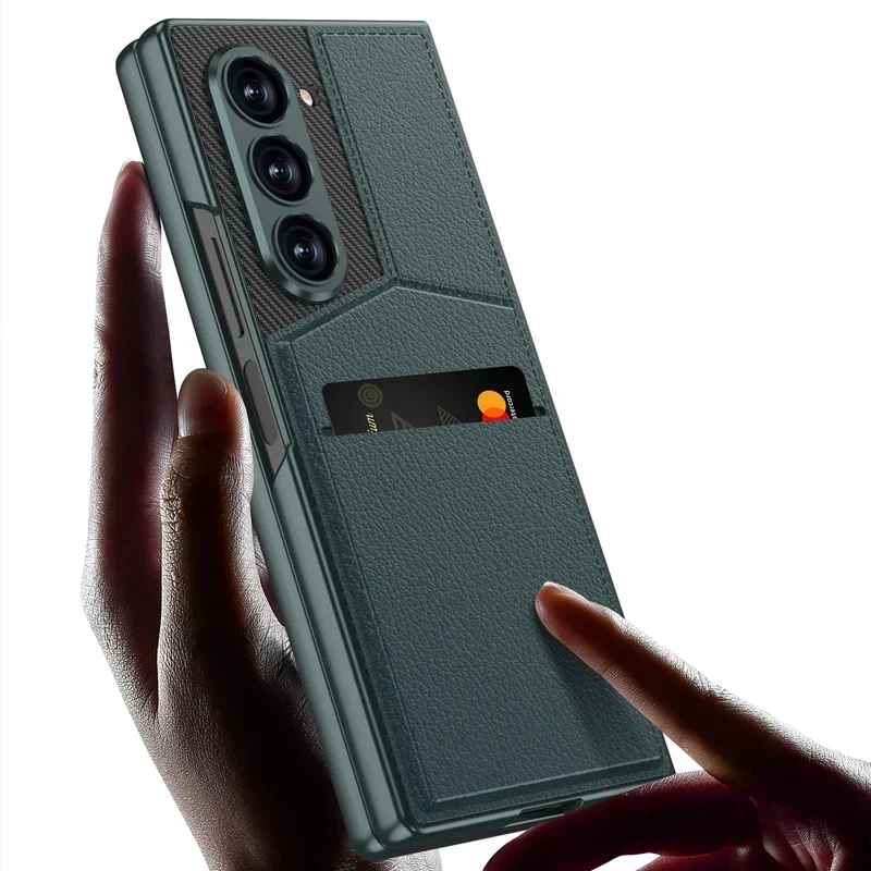 Чехол для Samsung Galaxy Z Fold 6 GKK деловой простой кожаный флип-чехол с подставкой