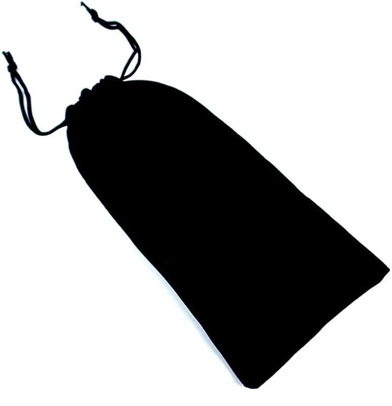 

SheepSew 10 pcs Handmade Black Velvet Long 7.85" x 4" Drawstring Jewelry Pouches Bag Gift Party Wedding Favors Bags