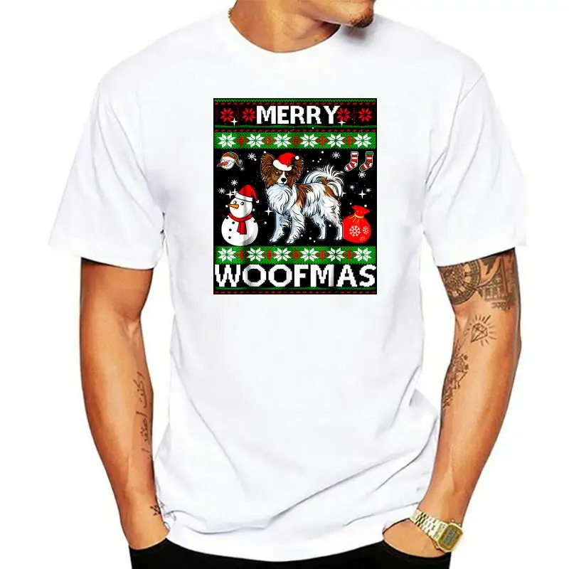 

Рождественский костюм-футболка с изображением бабочки, собаки, веселой сабвуфера, Необычные повседневные топы с коротким рукавом