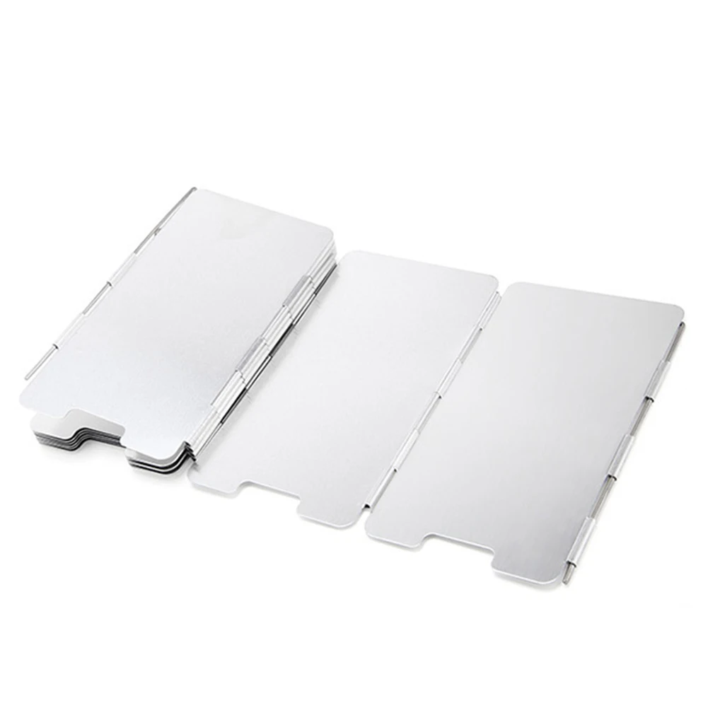 

2021 Camping Stove Windproof Board Foldable Camp Cooking Outdoor Windshield Picnic Cooking Gas Stove Screen 9 Plate