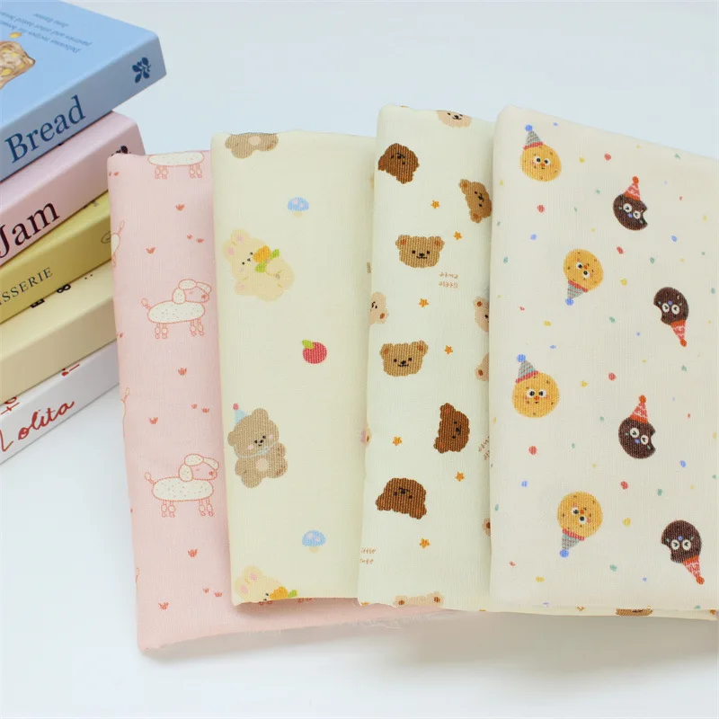 Хлопковая тонкая вельветовая ткань мультяшная печать для детской одежды артикул