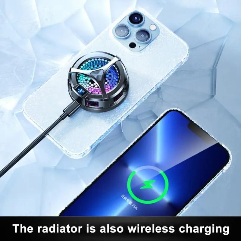 

With Digital Display Phone Cooling Fan Radiator Type-c Aluminum Cooler Heat Sink Portable Phone Accessories Cooling Fan Magnetic