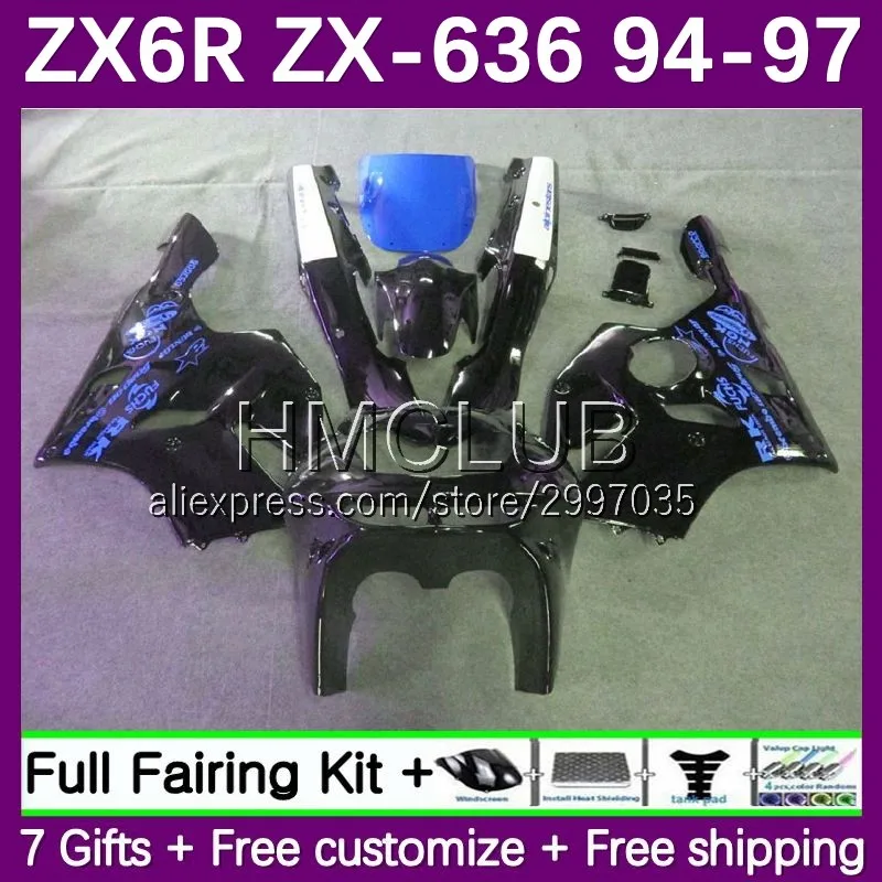 

Корпус для KAWASAKI NINJA ZX 6R 636 600CC ZX636 ZX-6R 70No.47 синий глянцевый брикет 1994 1995 1996 1997 ZX6R 94 95 96 97 обтекатель
