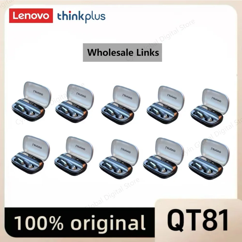 

Lenovo QT81 5pcs 10 Pcs Wireless Headphone Stereo Sports Earbuds With Microphone Low Latency Bluetooth Earphones Wholesale