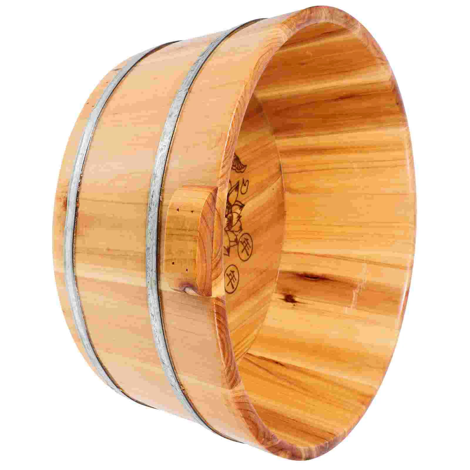 

Wooden Foot Basin Wood Foot Tub Bucket Pedicure Barrel Foot Massager Foot Spa Treatment Foot Bath Massage Spa Sauna