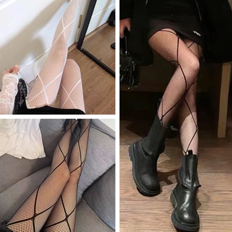 

Brand New Large Square Plaid Cutout Leggings Sexy Pantyhose 1 Pcs