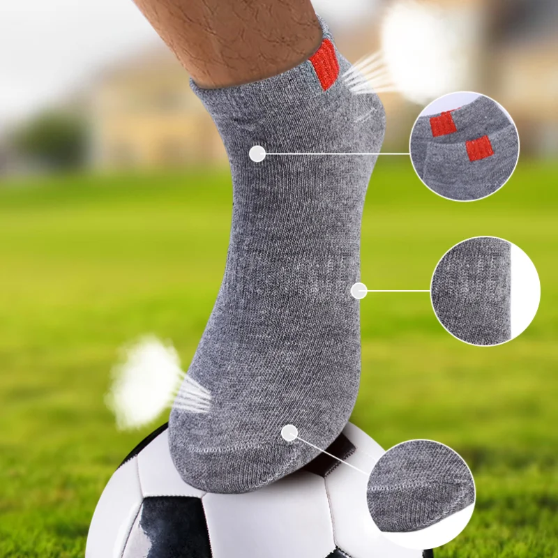 5pairs Summer Cotton Men Sport Short Socks Spring Breathable Mesh Sport Invisible Thin Sock Sweat Deodorant Low Tube Short Sox