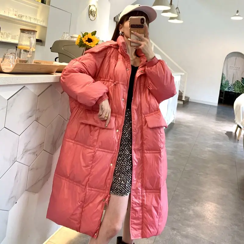 New Women Long Down Jacket Casual Style Autumn Winter Coats And Parkas Female Outwear