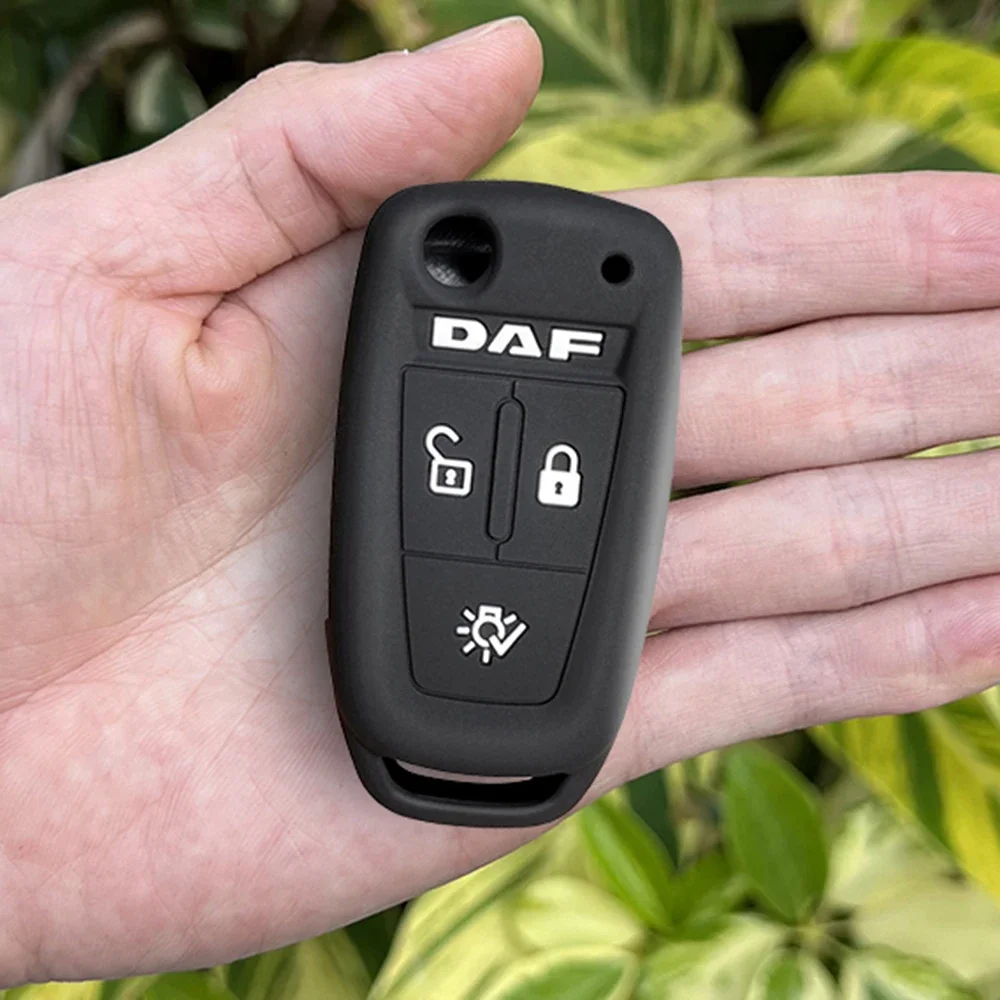 Силиконовый складной чехол для автомобильного ключа с 3 кнопками, защитный флип-брелок для DAF 106 CF Euro 6 2022 XG XF, аксессуары для грузовиков